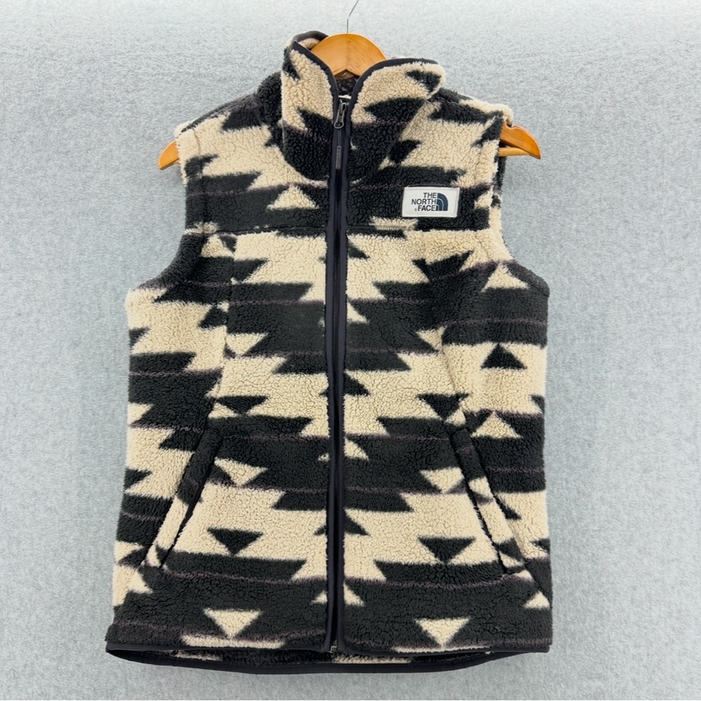 North Face Campshire Tribal Print Fleece Vest Aztec Zip Womens‎ Size Medium GUC